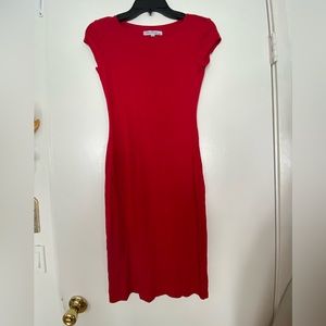 Velvet Torch knee length fitted red dress, size xs